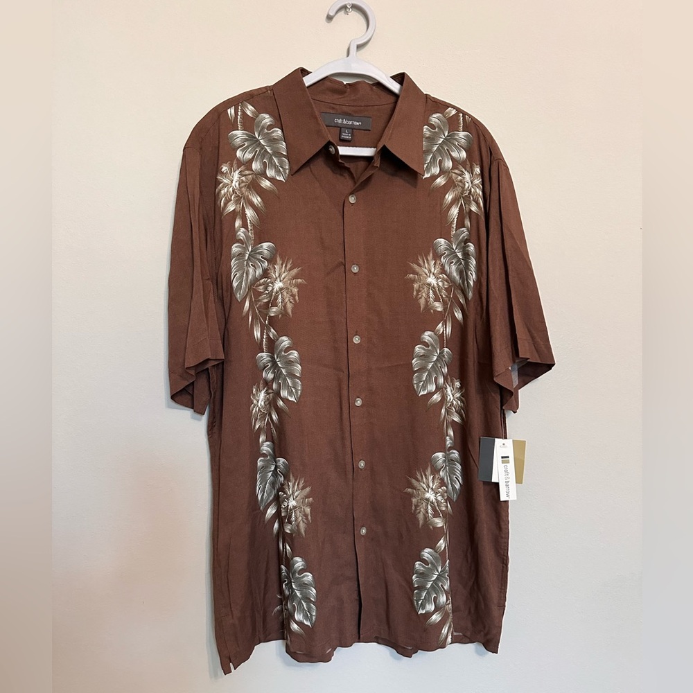 🌴 Croft & Barrow Men’s Hawaiian Button-Up Shirt - Size L - NWT 🌴